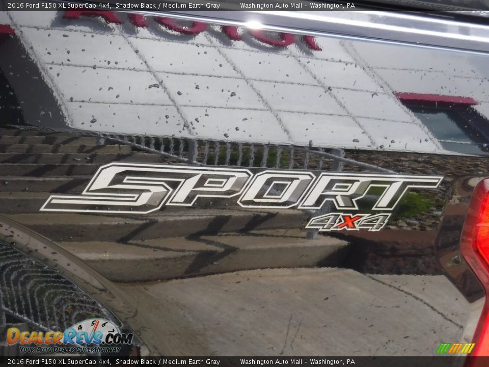 2016 Ford F150 XL SuperCab 4x4 Shadow Black / Medium Earth Gray Photo #8