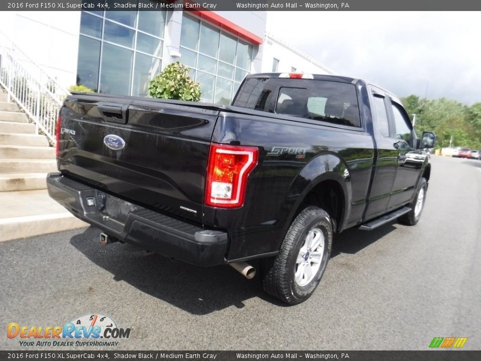 2016 Ford F150 XL SuperCab 4x4 Shadow Black / Medium Earth Gray Photo #12