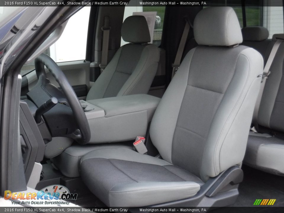 2016 Ford F150 XL SuperCab 4x4 Shadow Black / Medium Earth Gray Photo #15
