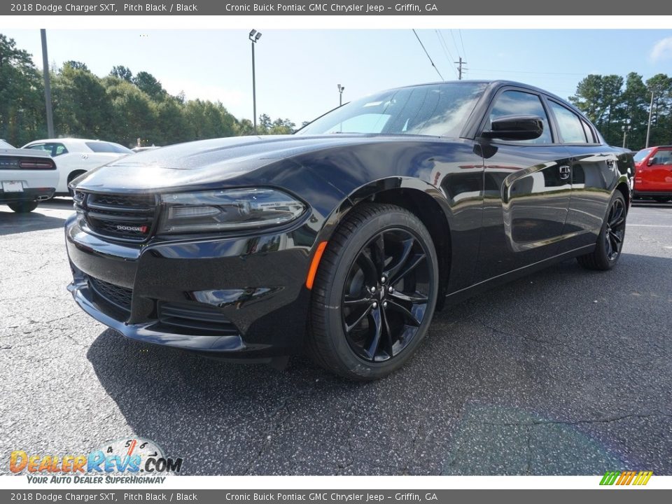 2018 Dodge Charger SXT Pitch Black / Black Photo #3