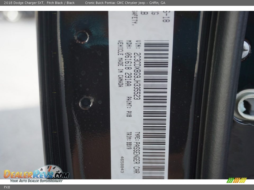 Dodge Color Code PX8 Pitch Black