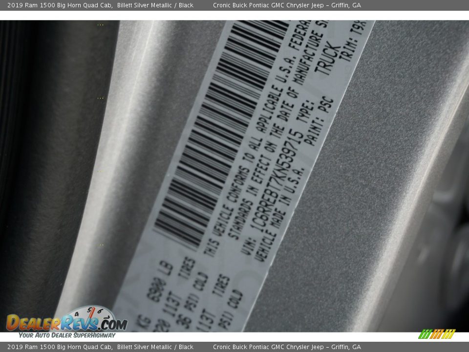 2019 Ram 1500 Big Horn Quad Cab Billett Silver Metallic / Black Photo #14