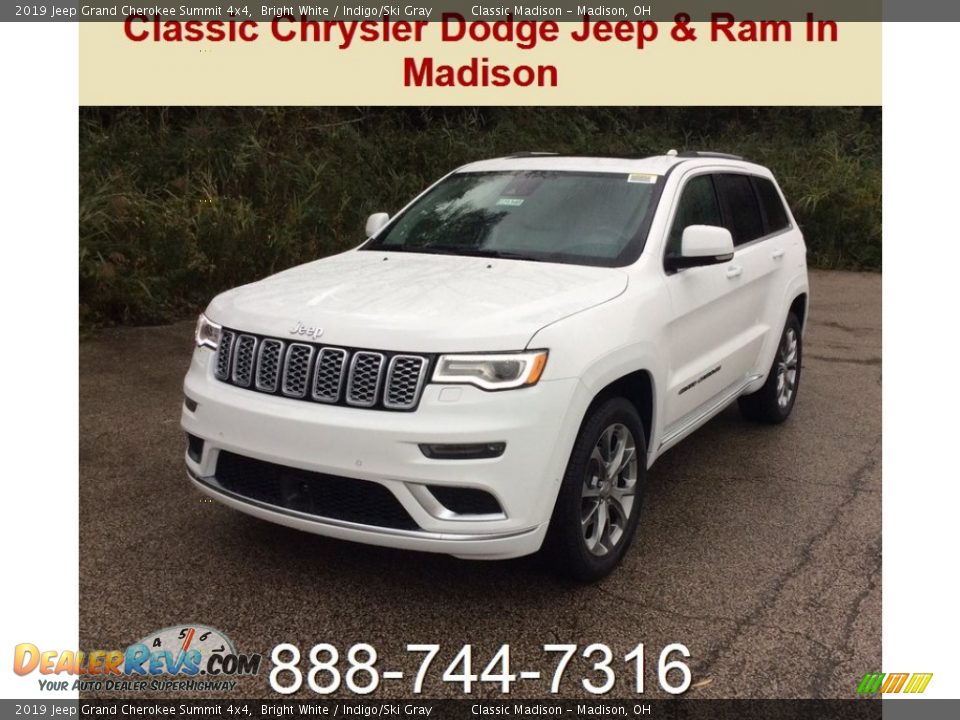 2019 Jeep Grand Cherokee Summit 4x4 Bright White / Indigo/Ski Gray Photo #1