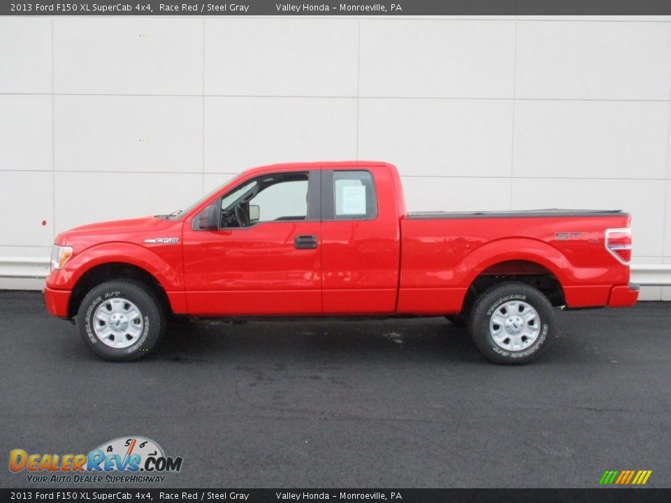 2013 Ford F150 XL SuperCab 4x4 Race Red / Steel Gray Photo #2