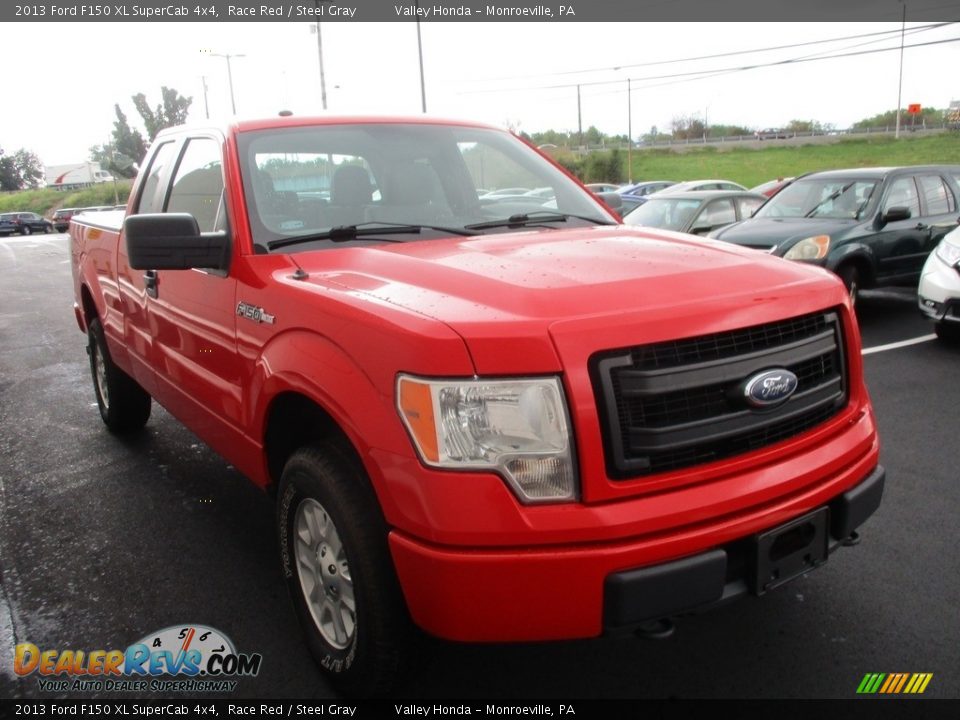 2013 Ford F150 XL SuperCab 4x4 Race Red / Steel Gray Photo #9