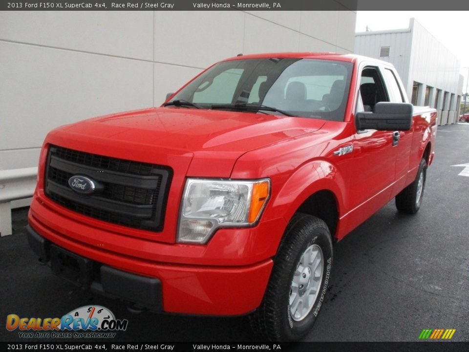 2013 Ford F150 XL SuperCab 4x4 Race Red / Steel Gray Photo #11