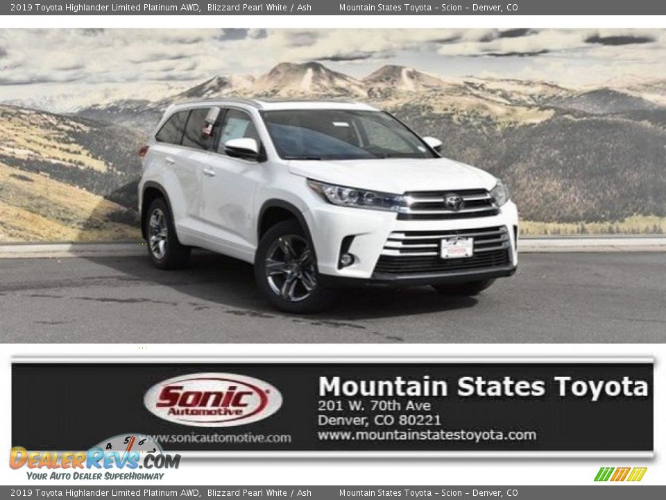 2019 Toyota Highlander Limited Platinum AWD Blizzard Pearl White / Ash Photo #1