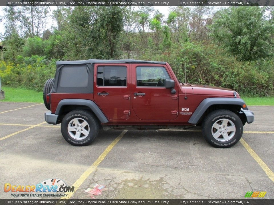 2007 Jeep Wrangler Unlimited X 4x4 Red Rock Crystal Pearl / Dark Slate Gray/Medium Slate Gray Photo #2