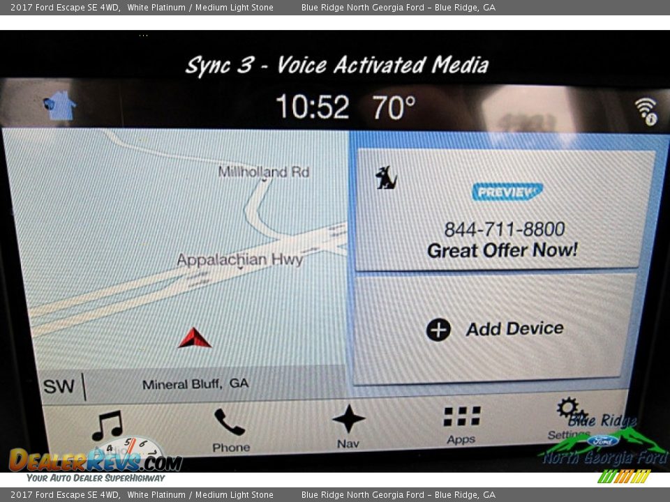 2017 Ford Escape SE 4WD White Platinum / Medium Light Stone Photo #19