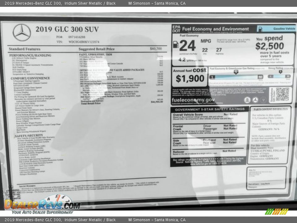 2019 Mercedes-Benz GLC 300 Iridium Silver Metallic / Black Photo #10