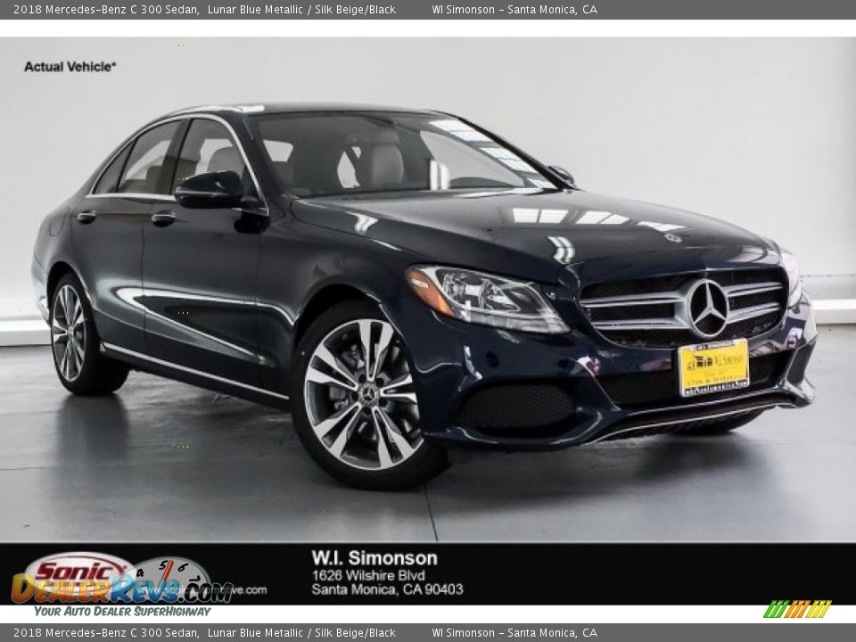 2018 Mercedes-Benz C 300 Sedan Lunar Blue Metallic / Silk Beige/Black Photo #1