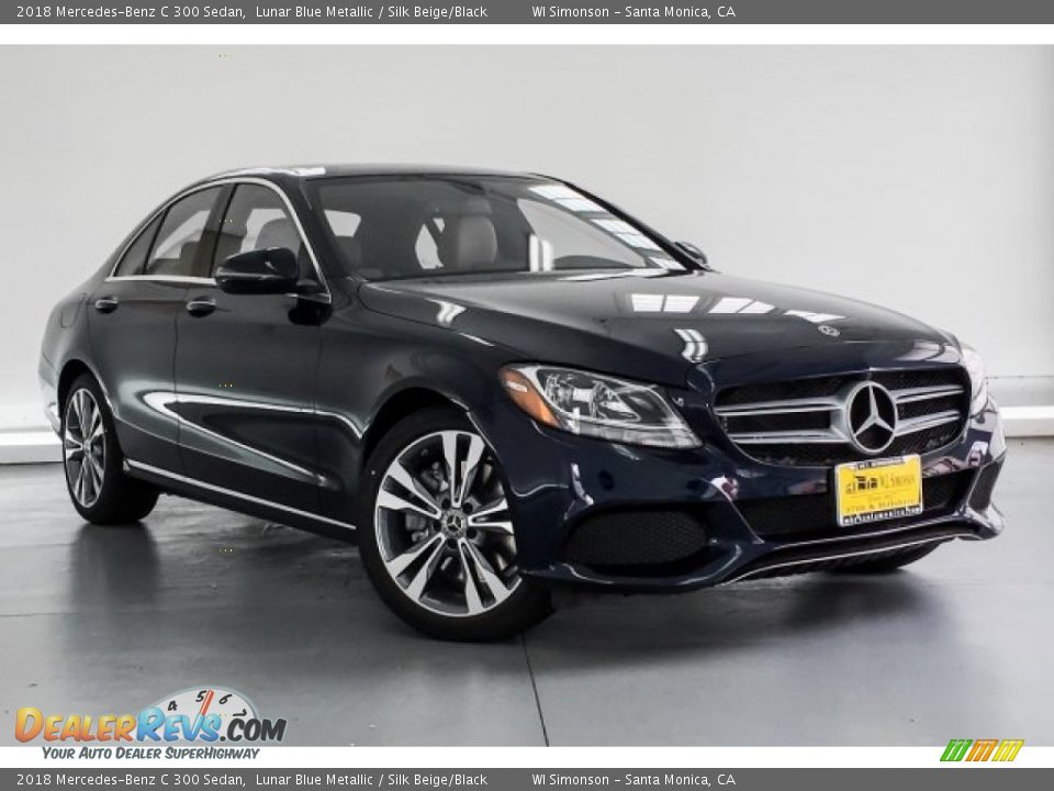 2018 Mercedes-Benz C 300 Sedan Lunar Blue Metallic / Silk Beige/Black Photo #12