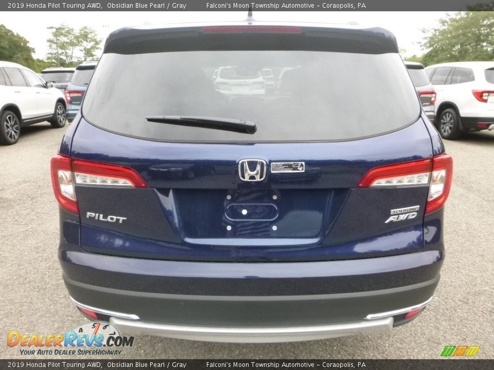 2019 Honda Pilot Touring AWD Obsidian Blue Pearl / Gray Photo #3