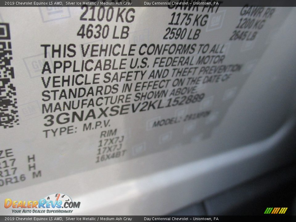 2019 Chevrolet Equinox LS AWD Silver Ice Metallic / Medium Ash Gray Photo #14