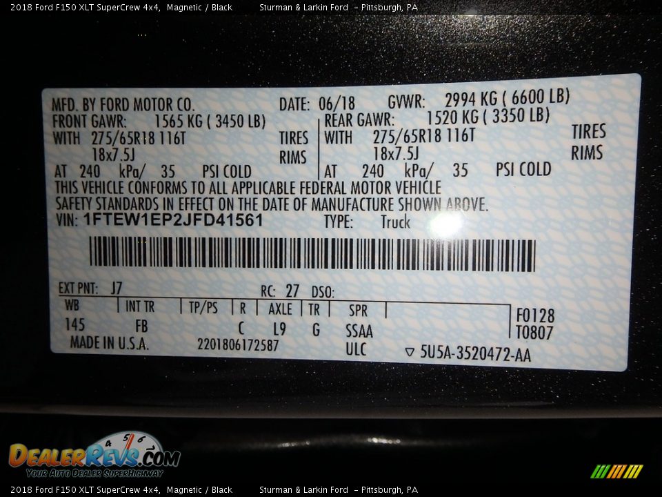 2018 Ford F150 XLT SuperCrew 4x4 Magnetic / Black Photo #11