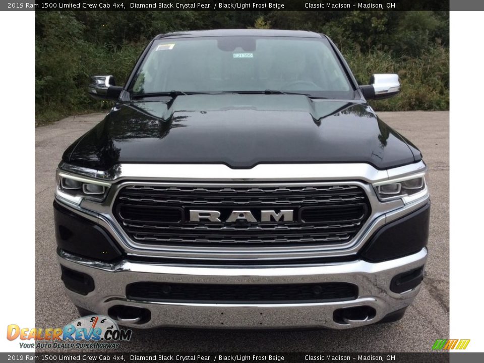 2019 Ram 1500 Limited Crew Cab 4x4 Diamond Black Crystal Pearl / Black/Light Frost Beige Photo #2