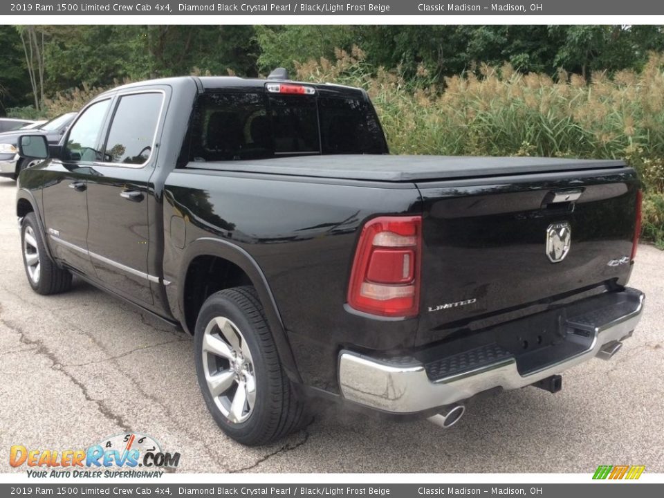 2019 Ram 1500 Limited Crew Cab 4x4 Diamond Black Crystal Pearl / Black/Light Frost Beige Photo #5