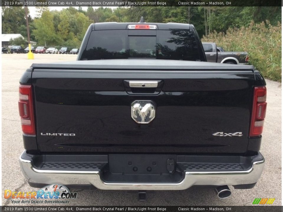 2019 Ram 1500 Limited Crew Cab 4x4 Diamond Black Crystal Pearl / Black/Light Frost Beige Photo #6