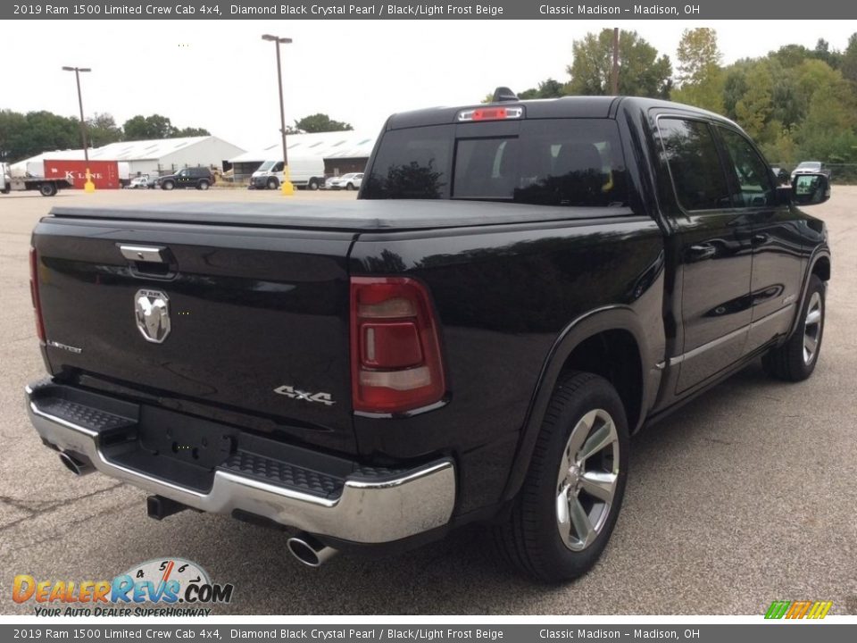 2019 Ram 1500 Limited Crew Cab 4x4 Diamond Black Crystal Pearl / Black/Light Frost Beige Photo #8