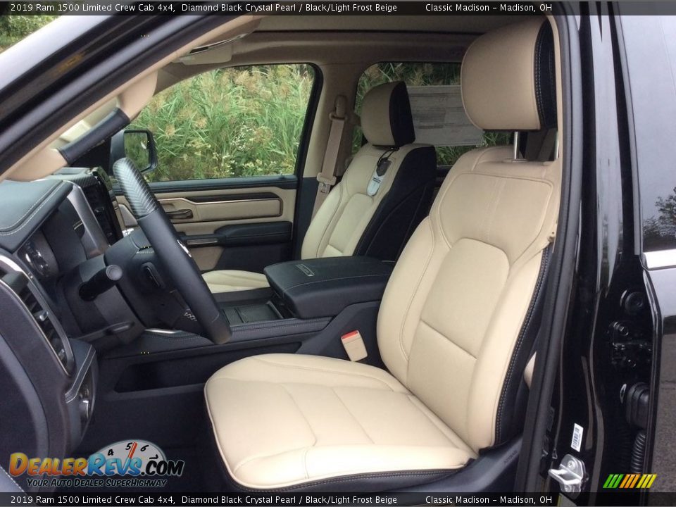 2019 Ram 1500 Limited Crew Cab 4x4 Diamond Black Crystal Pearl / Black/Light Frost Beige Photo #12
