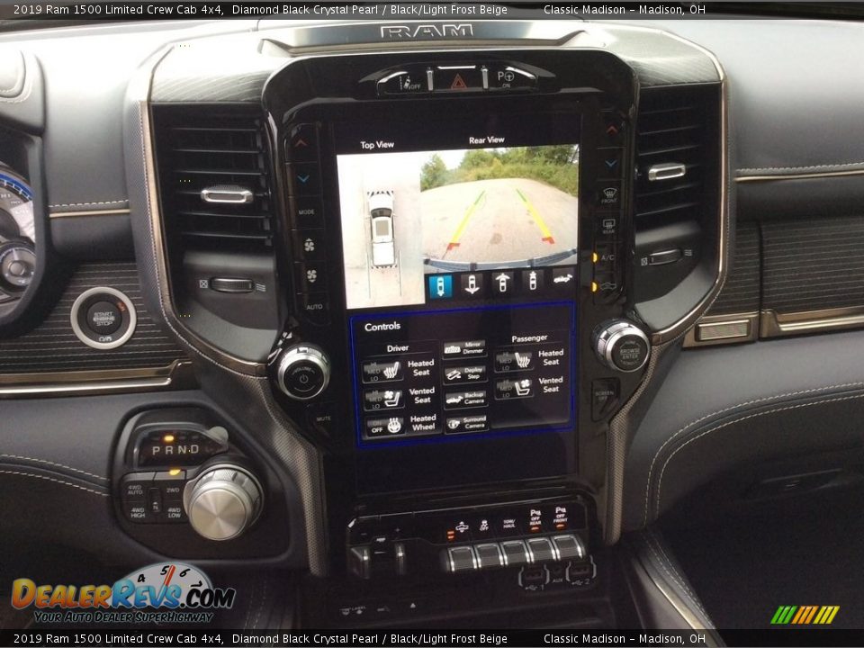 2019 Ram 1500 Limited Crew Cab 4x4 Diamond Black Crystal Pearl / Black/Light Frost Beige Photo #16