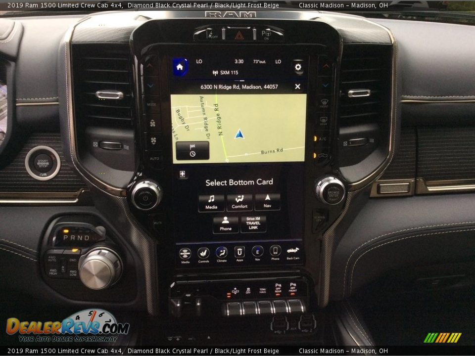 2019 Ram 1500 Limited Crew Cab 4x4 Diamond Black Crystal Pearl / Black/Light Frost Beige Photo #17