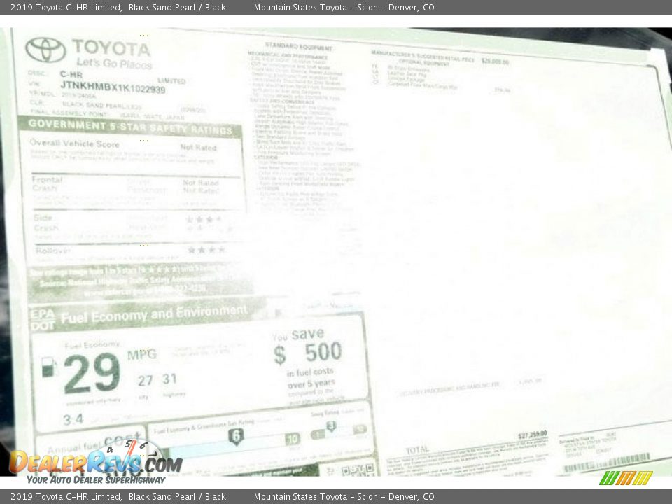 2019 Toyota C-HR Limited Black Sand Pearl / Black Photo #36