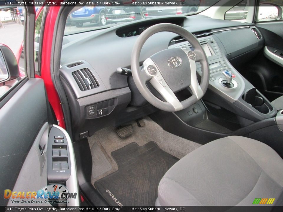 2013 Toyota Prius Five Hybrid Barcelona Red Metallic / Dark Gray Photo #11