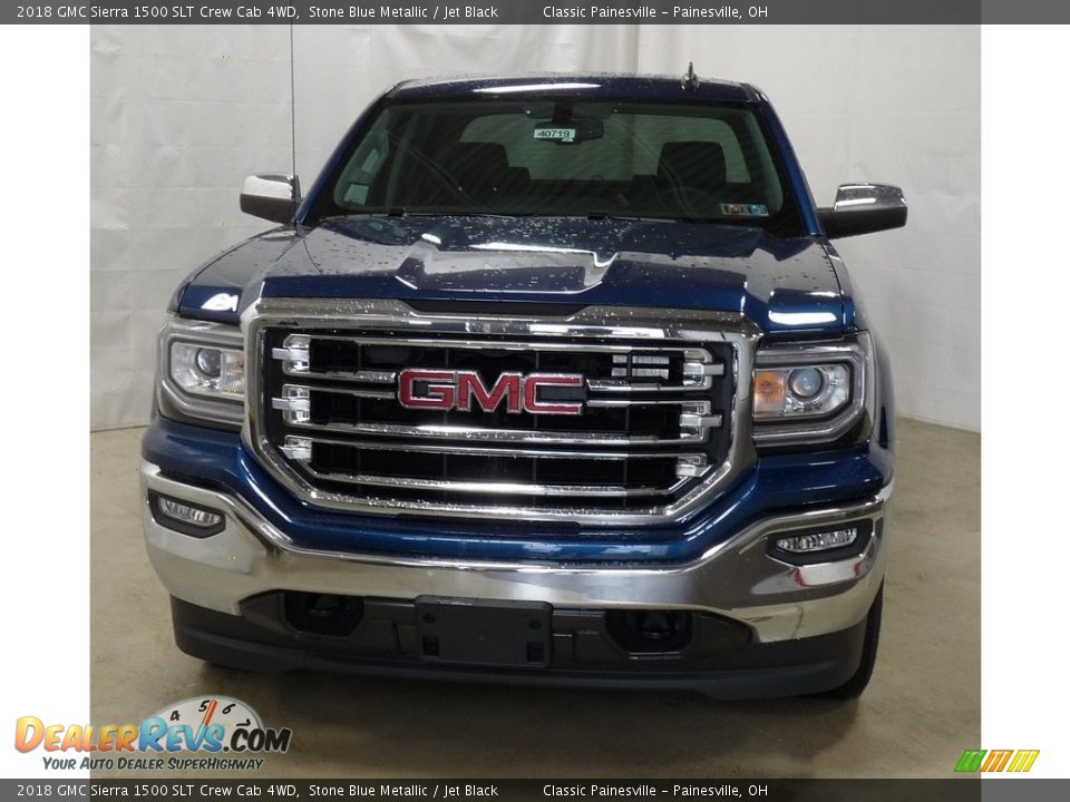 2018 GMC Sierra 1500 SLT Crew Cab 4WD Stone Blue Metallic / Jet Black Photo #4