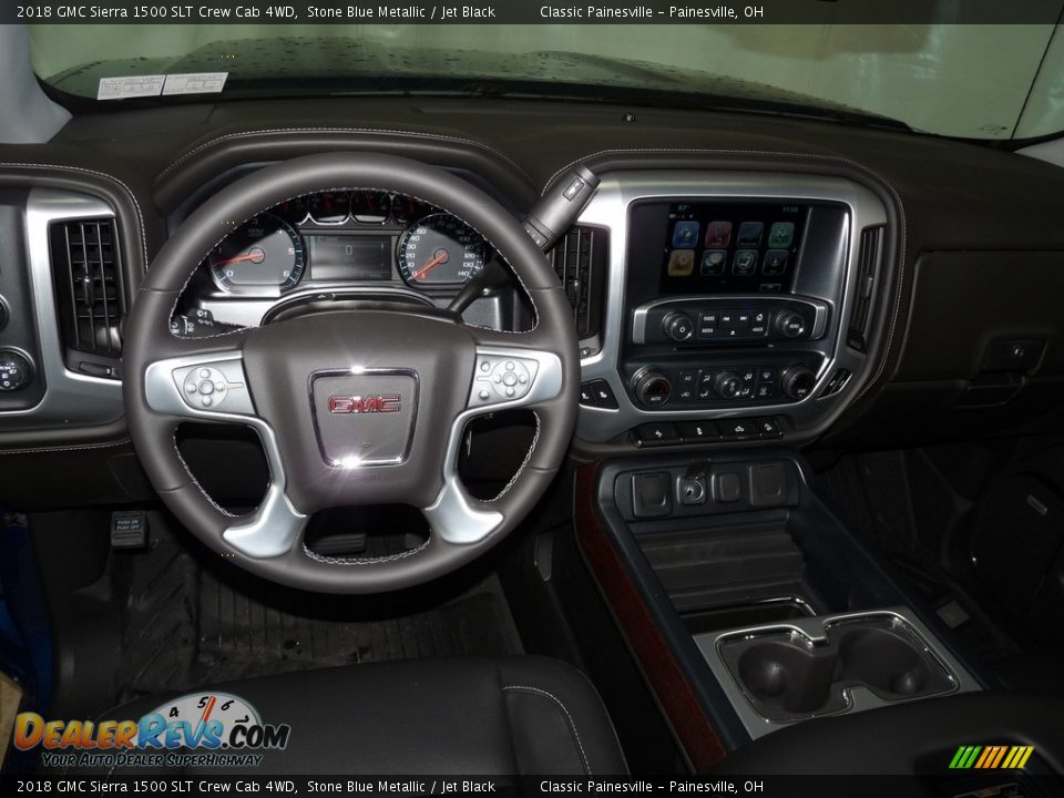 2018 GMC Sierra 1500 SLT Crew Cab 4WD Stone Blue Metallic / Jet Black Photo #8