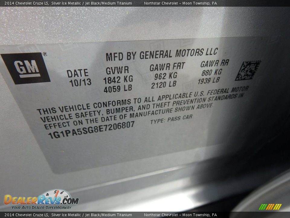2014 Chevrolet Cruze LS Silver Ice Metallic / Jet Black/Medium Titanium Photo #29