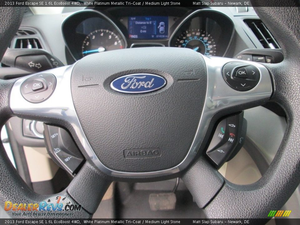 2013 Ford Escape SE 1.6L EcoBoost 4WD White Platinum Metallic Tri-Coat / Medium Light Stone Photo #11