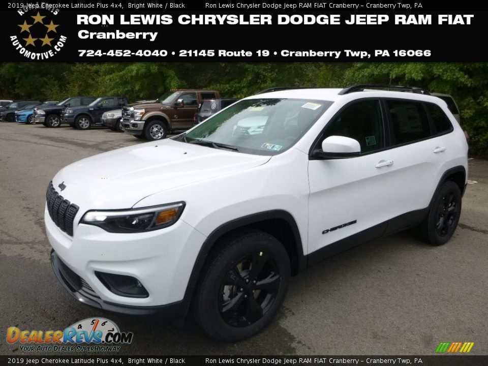 2019 Jeep Cherokee Latitude Plus 4x4 Bright White / Black Photo #1