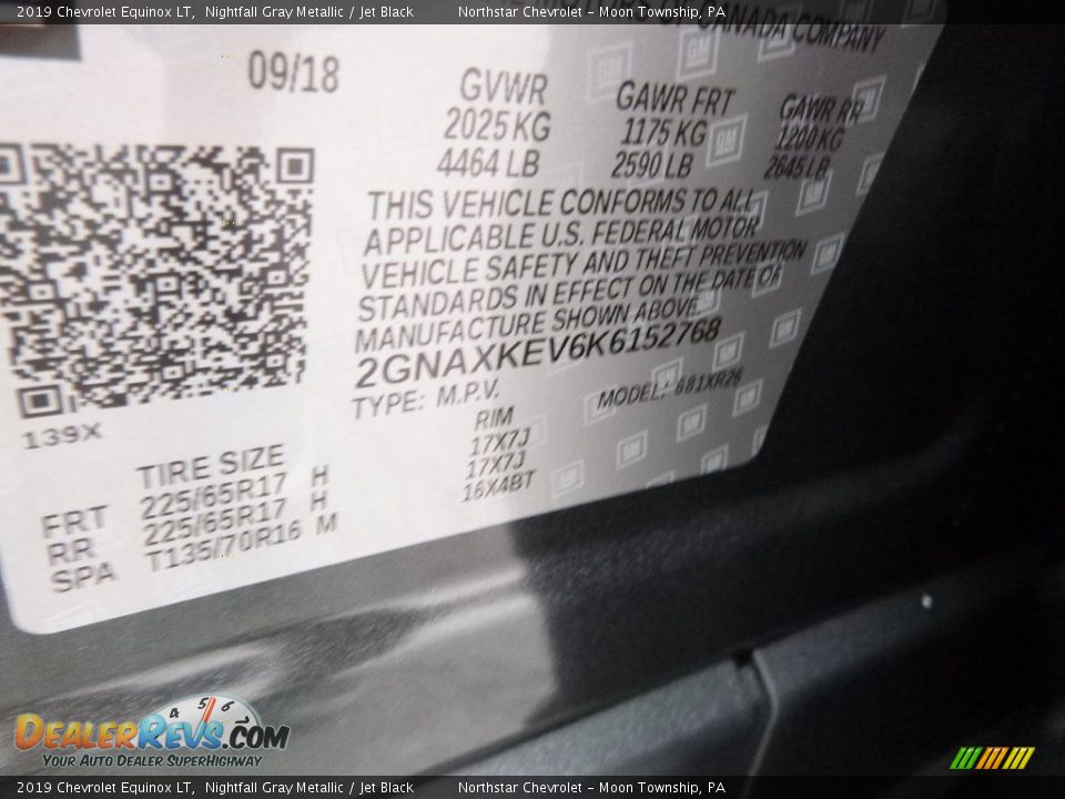 2019 Chevrolet Equinox LT Nightfall Gray Metallic / Jet Black Photo #16