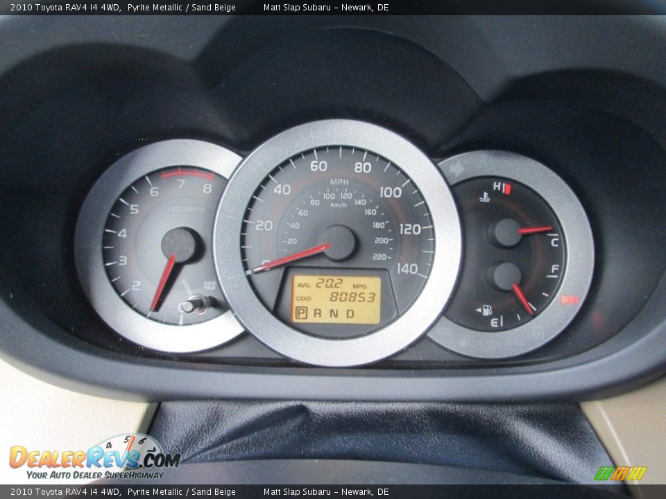 2010 Toyota RAV4 I4 4WD Pyrite Metallic / Sand Beige Photo #26