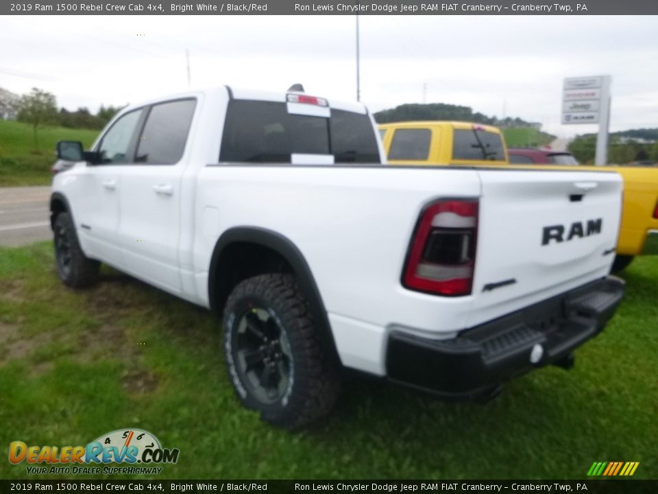 2019 Ram 1500 Rebel Crew Cab 4x4 Bright White / Black/Red Photo #3