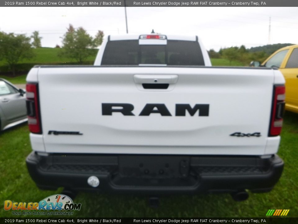 2019 Ram 1500 Rebel Crew Cab 4x4 Bright White / Black/Red Photo #4
