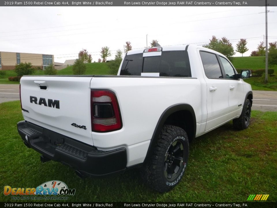 2019 Ram 1500 Rebel Crew Cab 4x4 Bright White / Black/Red Photo #5