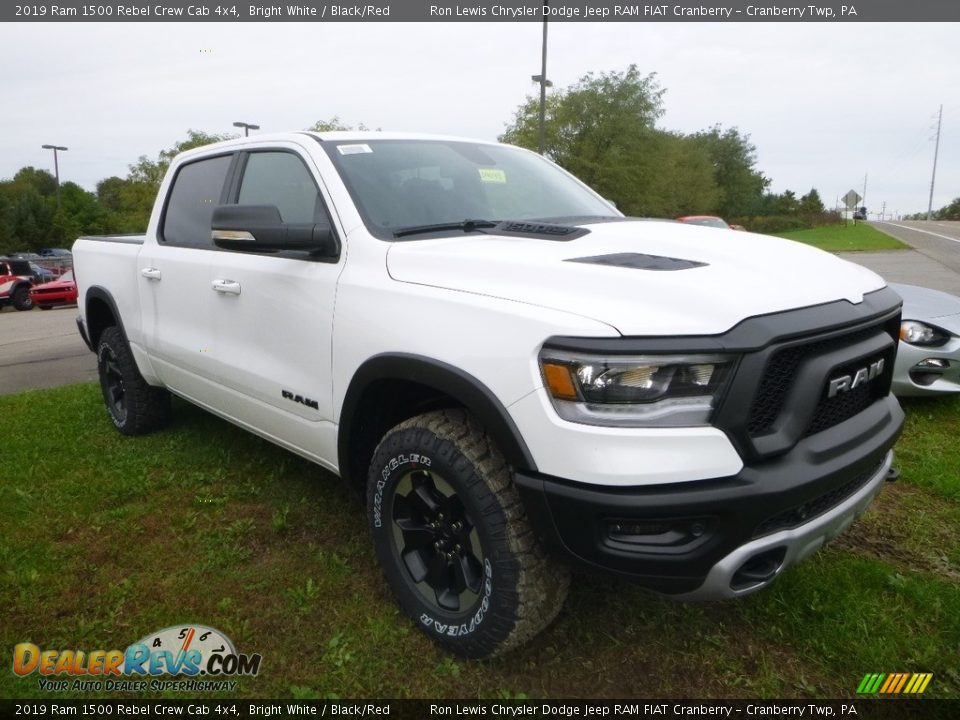 2019 Ram 1500 Rebel Crew Cab 4x4 Bright White / Black/Red Photo #6