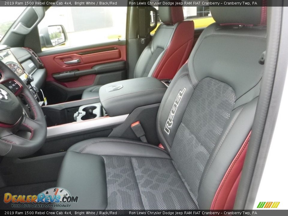 2019 Ram 1500 Rebel Crew Cab 4x4 Bright White / Black/Red Photo #12