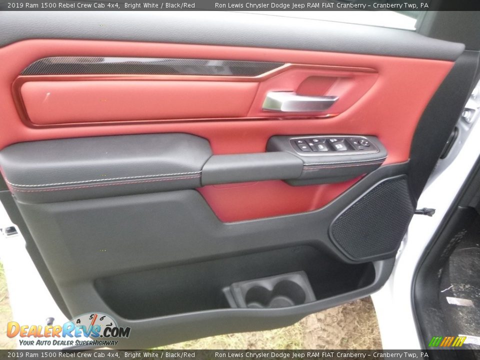 2019 Ram 1500 Rebel Crew Cab 4x4 Bright White / Black/Red Photo #13