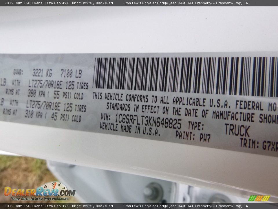 2019 Ram 1500 Rebel Crew Cab 4x4 Bright White / Black/Red Photo #14