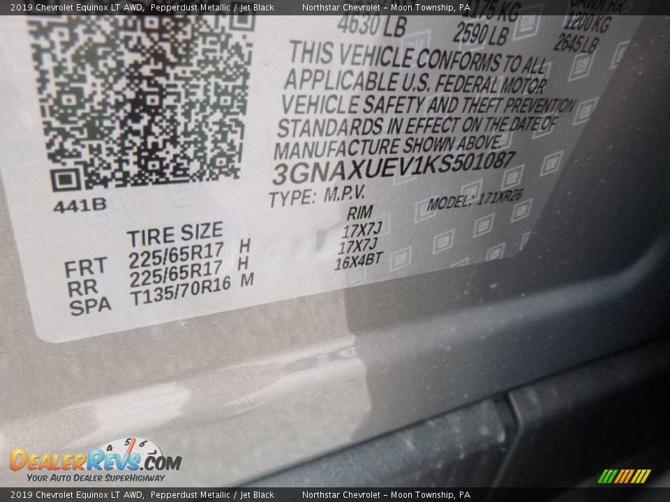 2019 Chevrolet Equinox LT AWD Pepperdust Metallic / Jet Black Photo #16