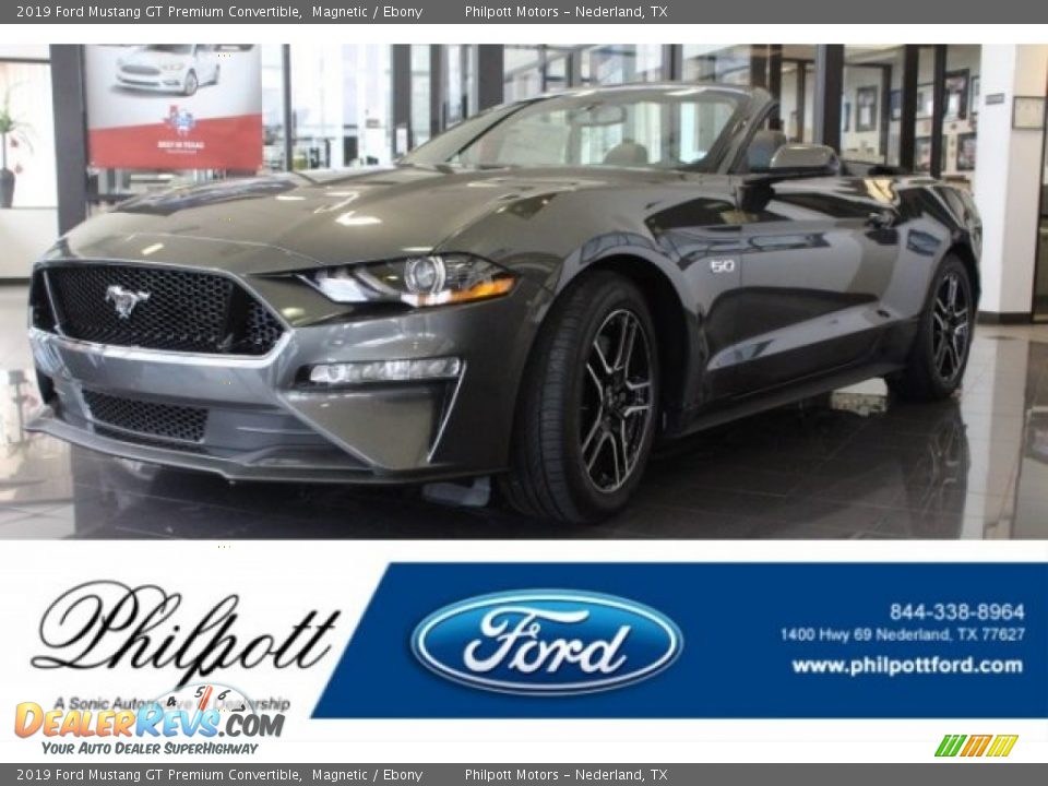 2019 Ford Mustang GT Premium Convertible Magnetic / Ebony Photo #1