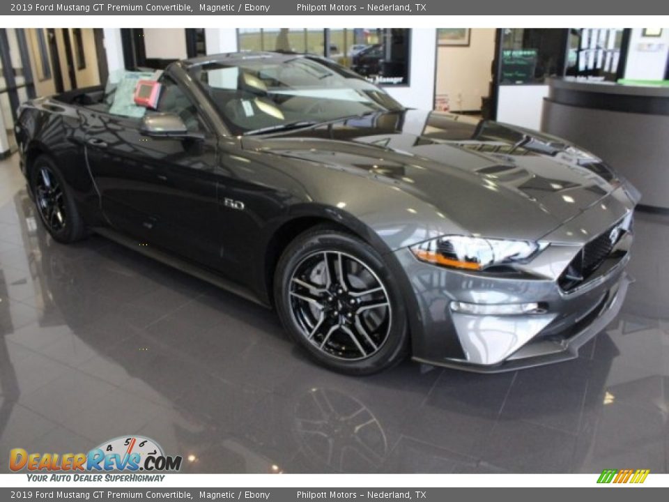 2019 Ford Mustang GT Premium Convertible Magnetic / Ebony Photo #3