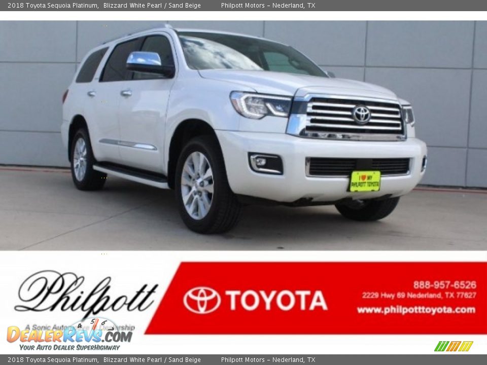 2018 Toyota Sequoia Platinum Blizzard White Pearl / Sand Beige Photo #1