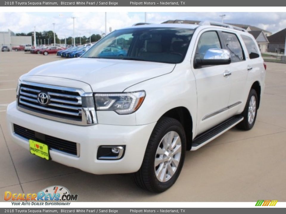 2018 Toyota Sequoia Platinum Blizzard White Pearl / Sand Beige Photo #3