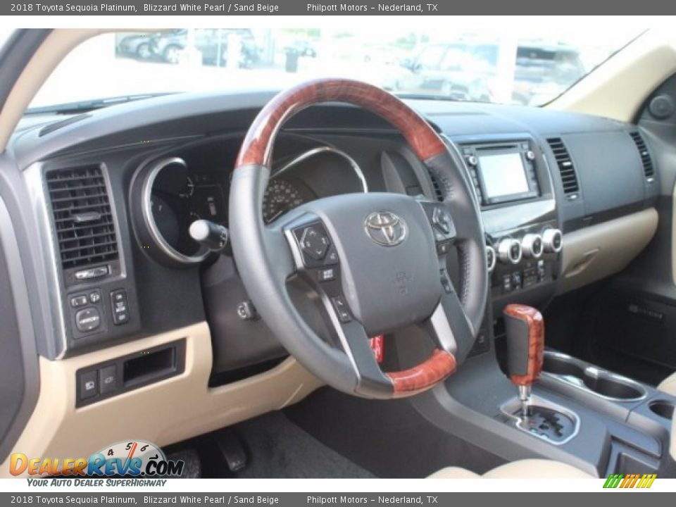 2018 Toyota Sequoia Platinum Blizzard White Pearl / Sand Beige Photo #13