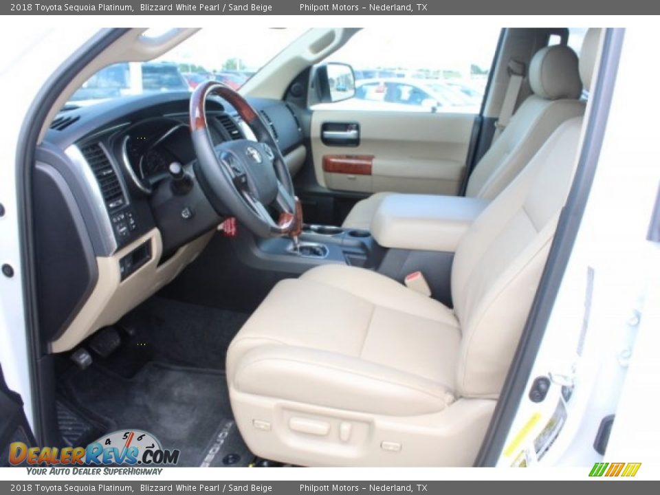 2018 Toyota Sequoia Platinum Blizzard White Pearl / Sand Beige Photo #14