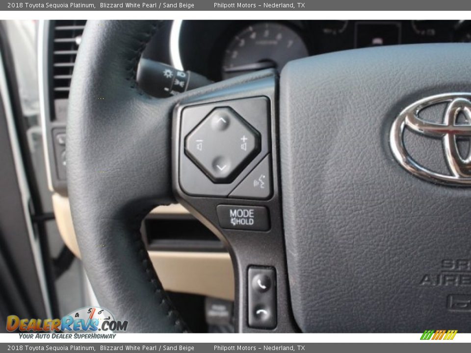 2018 Toyota Sequoia Platinum Blizzard White Pearl / Sand Beige Photo #19
